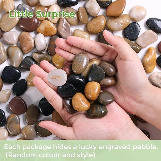 SIDONG 5 LB Mixed River Rocks, 0.4-1.2 Inches Highly Polished Pebbles for Indoor Plants, Decorative Stones for Plants, Fish Tank, Vases, Home DΓ©cor, Crafting, Garden Landscaping