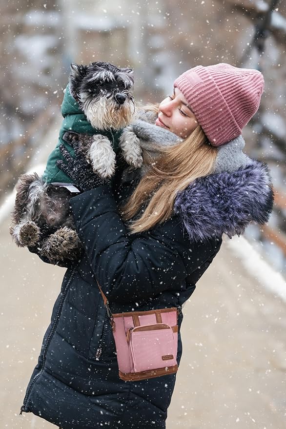 BEAU&FUR Dog Treat Pouch with Clicker for Training - Hands-Free Dog Treat Bag with Magnetic Closure, Built-in Poop Bag Holder Pocket