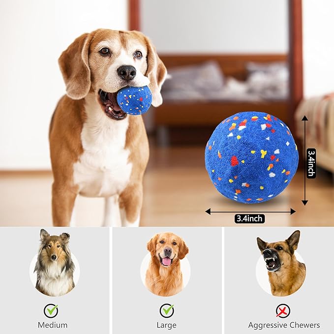 Interactive Dog Ball - Large E-TPU Automatic Vibrating Toy for Medium/Large Dogs, Motion-Activated Active Rolling Balls, Indoor/Outdoor Chew Proof Toy to Relieve Boredom & Anxiety(White,Large)