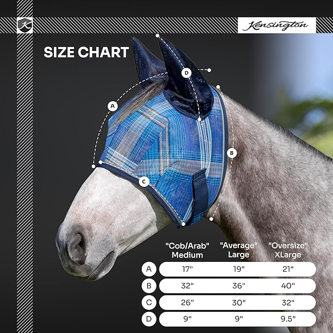 Kensington Signature Fly Mask w/Web Trim, Soft Mesh Ears & Forelock Opening Size: M-Small Horse Color: 2019 - Imperial Jade