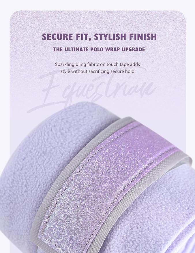 Harrison Howard Horse Polo Wraps Upgrade with Bling Leg Wraps for Horses 4-Pack Fleece Leg Wraps Stable Supplies Lavender M