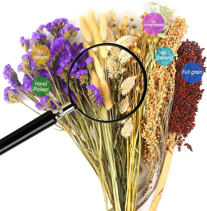 Natural Hamster Bedding, Hamster Herbs Flowers for Hamster Cage Enclosure Habitat Decor Hamster Sprays for Dwarf Syrian Guinea Hamsters Gerbil Degus or Other Small Animals(Flower Grain Version)