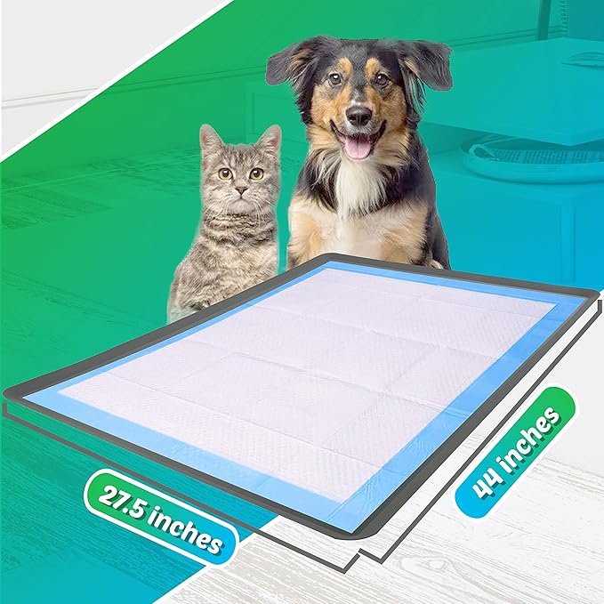 TidyFriend Dog Pee Pad Holder Tray Fits for 27.5” x 44” Wee Wee Pee Pads - Stable Grip, Raised Edges, Quick-Wipe Silicone Surface Dog Potty Tray Holder for Indoor Flooring Protection (Grey)