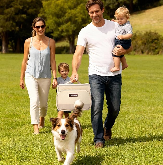 Modoker All-in-One Dog Travel Bag Airline Approved Pet Cat Tote Organizer for Weekend Trips, 2 Bowls, 2 Food Containers & Feeding Mat