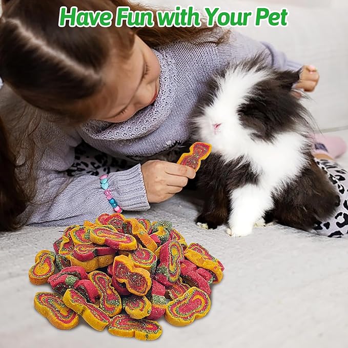 Fhiny Rabbit Chew Toys Mixed Forage Beetroot Carrot and Pumpkin Bunny Treats for Hamsters Guinea Pigs Chinchillas and Other Small Rodents Teeth Grinding (0.29lb/130g)