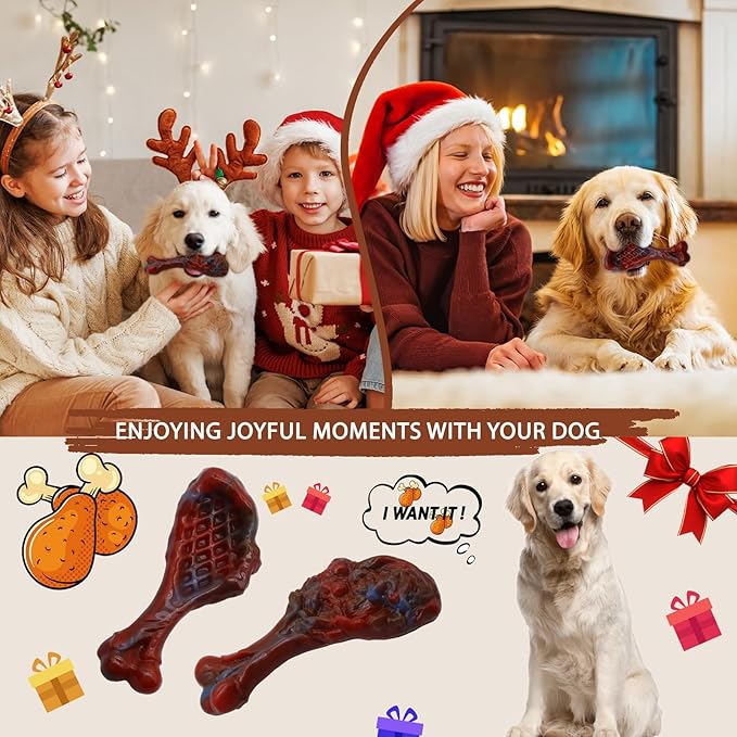 Dog Chew Toys for Aggressive Chewers, Indestructible Dog Toy for for Medium/Large Breed, Tough Nylon Teething Bone Toy to Keep Them Busy,Bacon and Real Beef Flavor (Beef Flavor, 1 Pack)