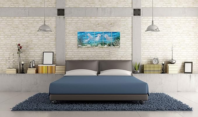 SYGALLERIER Coastal Metal Wall Art Handcrafted 3D Jelly Fish Aluminum Artwork Modern Sea World Pictures Contemporary Abstract Sculpture for Living Room Bedroom Bathroom Decor