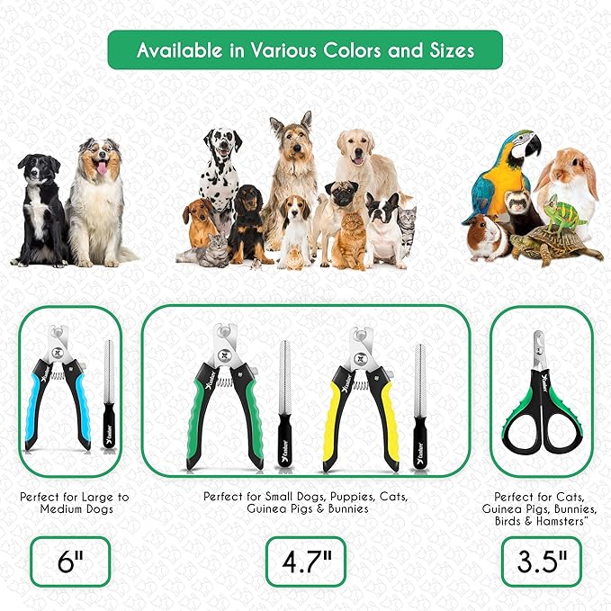 Candure Cat Nail Clippers for Cats, Rabbits, Hamsters, Birds - Stainless Steel Trimmer with Precise Angled Edges for Easy & Safe At-Home Grooming