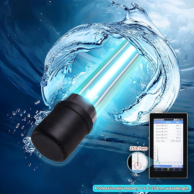 Large Powerful Turtle Tank Filter U V-ery for 55-155 Gallon Tank, Low Water Filter Turtle Water Filter for Amphibians Fresh Saltwater Cloudy Green Water Crystal Clear with Turtle Tank Deodorization