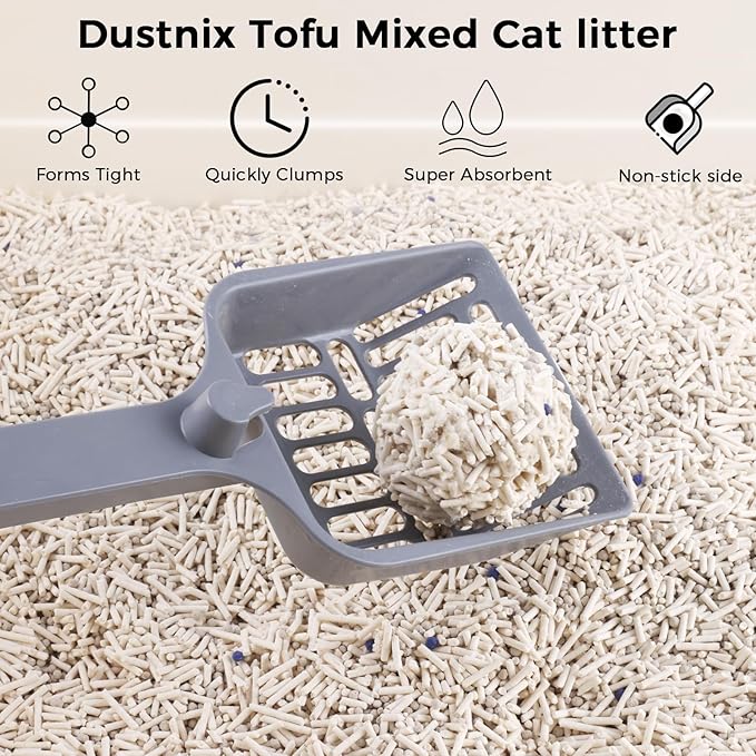 Mixed Cat Litter Fast Clumping,Ultra Absorbent,Natural Ingredients Litter,Water Dissolvable,Dust-Free,Low Tracking Bentonite Tofu Litter Odor Control (Peach, 11 Pounds)