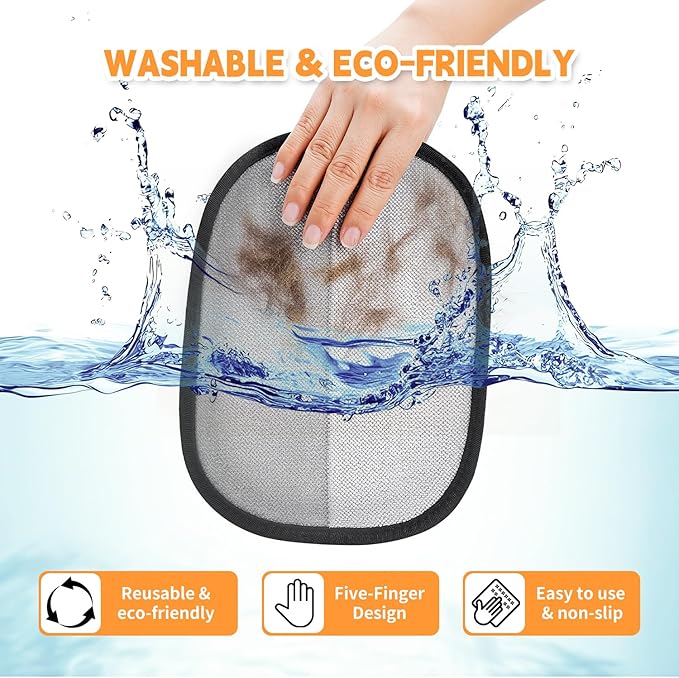 Pet Hair Removal Glove for Dogs & Cats,Upgraded Thickened Magic Brush Pet Hair Remover | Five-Finger | Electrostatic Pet Hair Gloves for Couch, Carpet, Cars Seat, Clothes