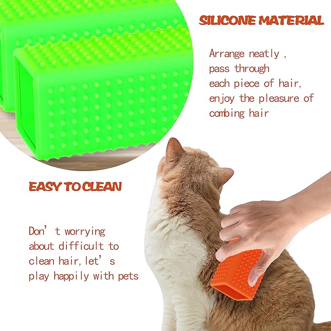 2pcs Pet Dog Cat Hair Remover, Pet Hair Removal Tool, Hollow Cleaner Brush for car,Interior, Furniture, Sofa (green and green)