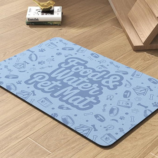 Pet Feeding Mat-Absorbent Dog Mat for Food and Water Bowl-No Stains Quick Dry Water Dispenser Mat-Dog Accessories Pet Supplies-Bowl for Messy Drinkers(Words,17"x28"