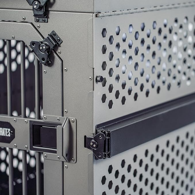 ROCK CREEK CRATES Collapsible Dog Crate: Meticulously Engineered, Durable Aluminum Construction, Non Slip Feet | 10 Year Warranty | Ideal for Indoor & Vehicle Use (Gray, 30 Inch)