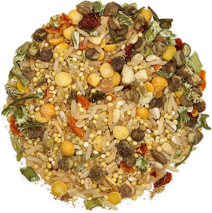 Bird Street Bistro Parrot Food for Parakeets & Cockatiels - Hearty Veggies - 20 oz - Cooks in 3-15 min, Natural & Organic Grains, Fruits & Vegetables - USA Made