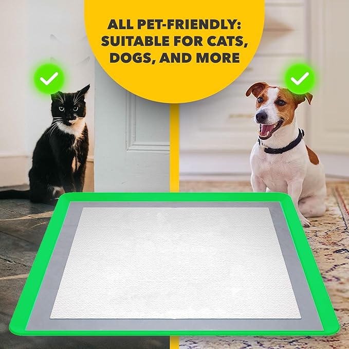 TidyFriend Dog Pee Pad Holder Tray Fits for 24” x 24” Wee Wee Pee Pads - Stable Grip, Raised Edges, Quick-Wipe Silicone Surface Dog Potty Tray Holder for Indoor Flooring Protection (Green)