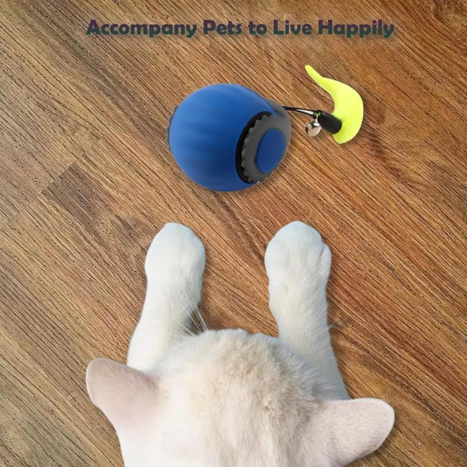 Smart Speedy 3.0 Interactive Cat Ball with Auto Obstacle Avoidance - Indoor Kitten Toy for Mental Stimulation & Playtime Fun ,2025 Edition (Blue)