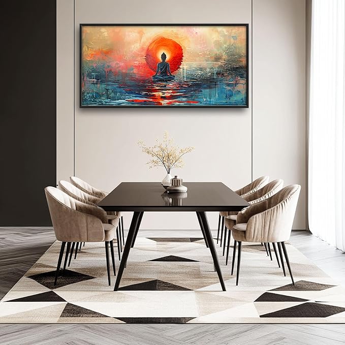 Quorin Buddha Large Wall Art Abstract Zen Pictures Spiritual Meditation Wall Decor Yoga Spa Canvas Print Painting Artwork for Bathroom Living Room Bedroom 60L x 30W