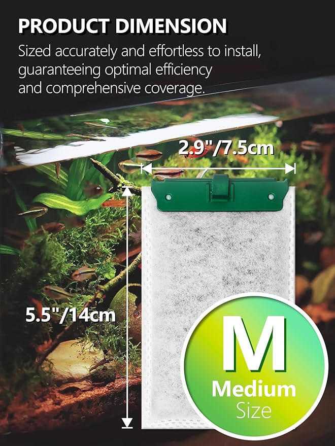 Medium Aquarium Filter Cartridges Compatible with Tetra Whisper Bio-Bag Filters, Fish Turtle Tank Assembled Filters for Tetra Whisper Power Filter 10i IQ10 PF10 & ReptoFilter (MEDIUM-12 Pack)