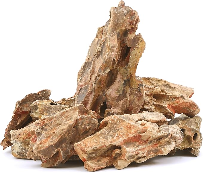 2-8 Inches Natural Dragon Stone 5 PCS Aquarium Rocks for Aquascaping, Aquarium Landscaping, Terrariums, Fish Tank Decoration, Vivariums, Paludarium, Reptile and Amphibian Enclosures