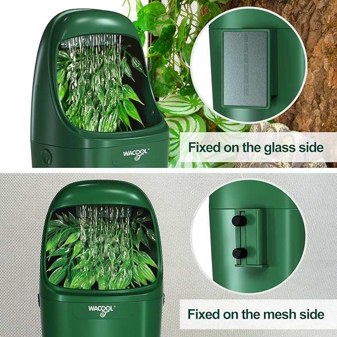 Wacool Reptile Water Dripper Chameleon Drinking Fountain Water Dispenser, Automatic Water Feeder for Bearded Dragon Gecko Lizard Frog Snake/Reptile Accessories
