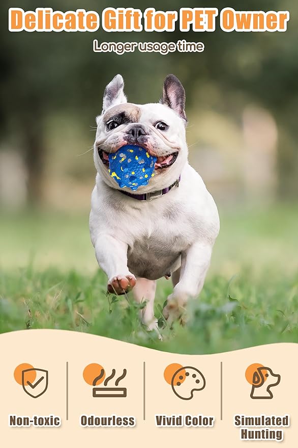 3.7'' Dog Balls for Dogs Aggressive Chewers Indestructible Tennis Durable Bouncy Interactive Dog Toy Balls for Fetch Game Floating Balls (White Large)