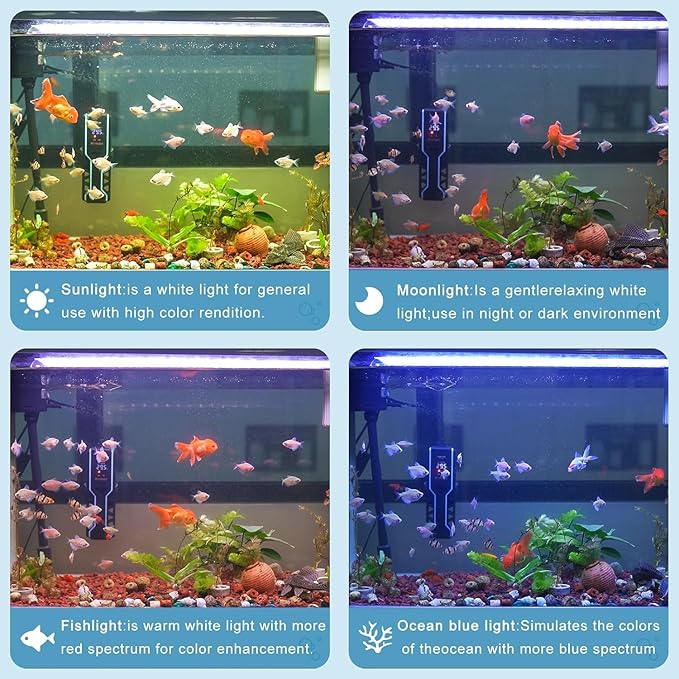 35W LED Aquarium Light for Plants,Full Spectrum Fish Tank Light with Timer,24/7 Lighting Cycle,Daylight Moonlight Mode Aquarium LED Light for 24"-30" Freshwater Planted Tank