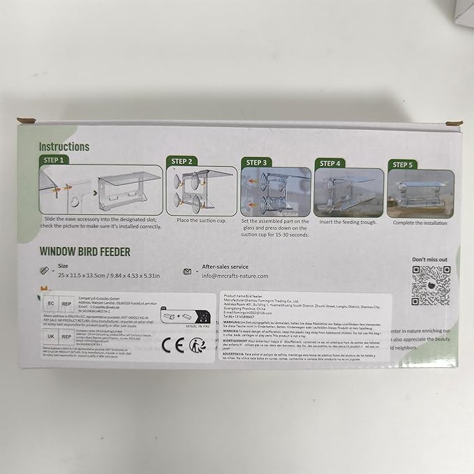 Window Bird Feeder with Strong Suction Cups, Clear Window Bird feedersfor Viewing, Cardinal Bird Feeders for Outside, Unique Gift