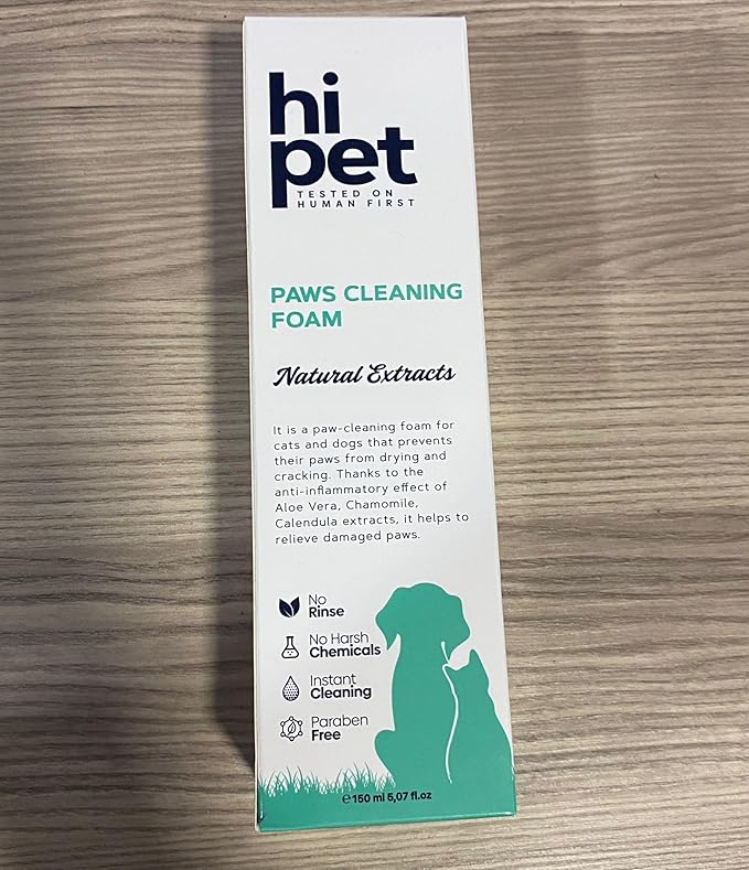 Hi Pet Dog Paw Cleaner Foam with Built-in Paw Scrubber Brush, Paw Cleaner for Dogs and Cats, Cat and Dog Paw Moisturizer, Effortless and Easy-to-Use Bottle Design Dog Feet Cleaner (Pack of 2)