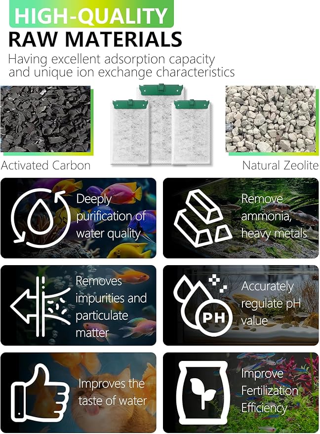 Medium Aquarium Filter Cartridges Compatible with Tetra Whisper Bio-Bag Filters, Fish Turtle Tank Assembled Filters for Tetra Whisper Power Filter 10i IQ10 PF10 & ReptoFilter (Medium-6 Pack)