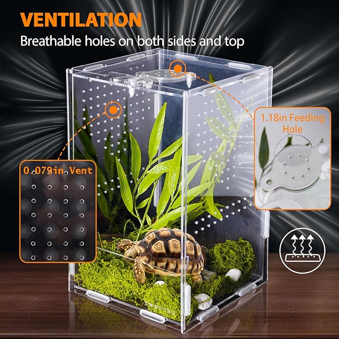 Jumping Spider Enclosure, Acrylic Insect Terrarium, Bug Enclosure, Reptile Cage, Mantis Habitat, Arboreal Tarantula Enclosure, Snake Terrarium Kit, Scorpion Lizard Tank