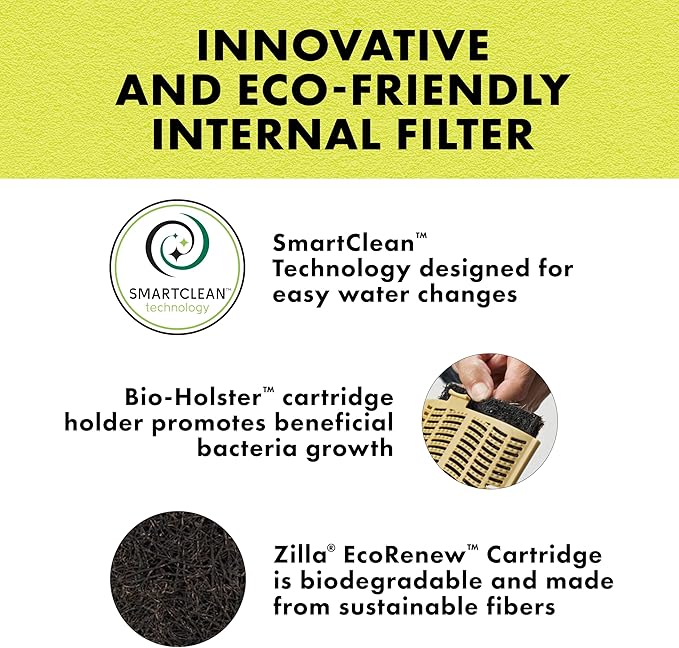 Zilla Aquatic Reptile Internal Filter with SmartClean Technology, for Turtles and Aquatic Reptiles, Medium