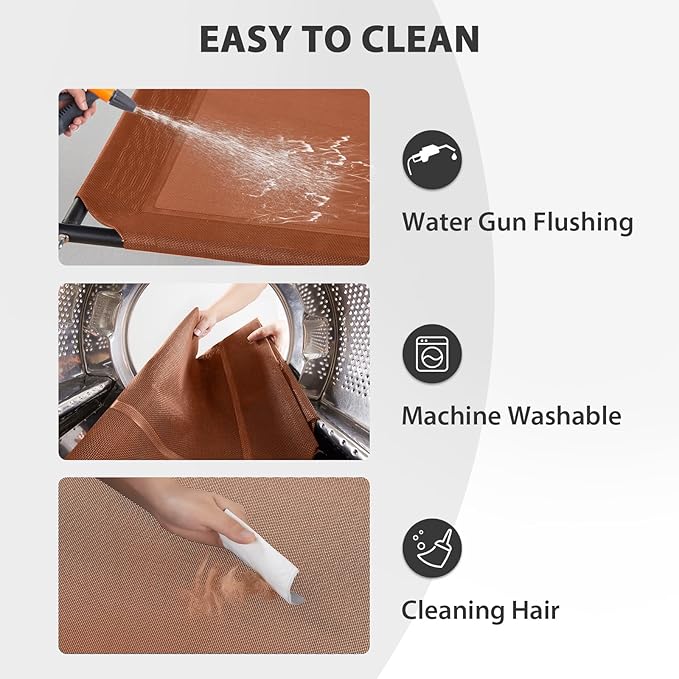 RRPETHOME Large Elevated Cooling Dog Bed, Raised Dog Cot Beds for Large Dogs, Elevated Outdoor Pet Bed, Chew Proof Portable Cooling Pet Cot with Skid-Resistant Feet and Breathable Mesh