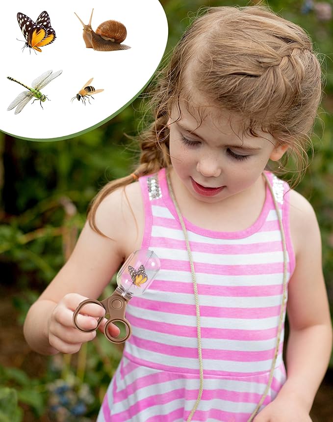 ROBUD Dual Kids Explorer Kit, Bug Catcher Kit with Bags Kit, Green Outdoor Exploration Set for Camping, Montessroi Toy for Kids Coming Closer to Nature,WRP29