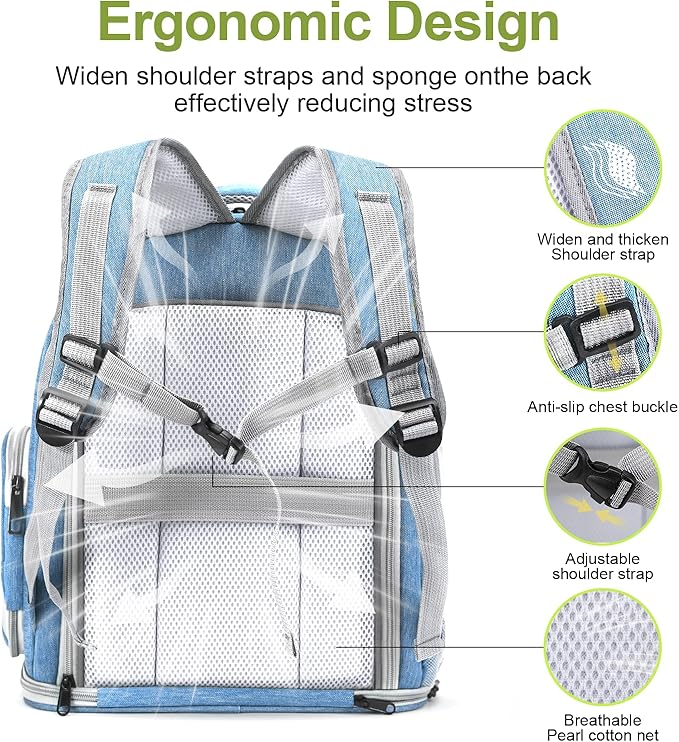 Expandable Cat Backpack,Cat Bubble Backpack Carrier for Carrying Cats, Pets and Small Dogs,Airline-Approved,Designed for Travel, Hiking, Walking,Car (Blue