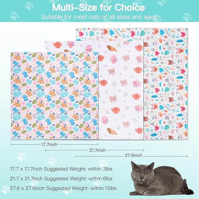 21.7" Cat Grooming Wrap, Cat Wrap for Cutting Nails, Self-Adherent Fabric Wrap for Cats, Cat Burrito Wrap Anti-Scratch, Anti-Escape, Multifunctional Swaddle Wrap Pet Tool (Green Kitten, Large)