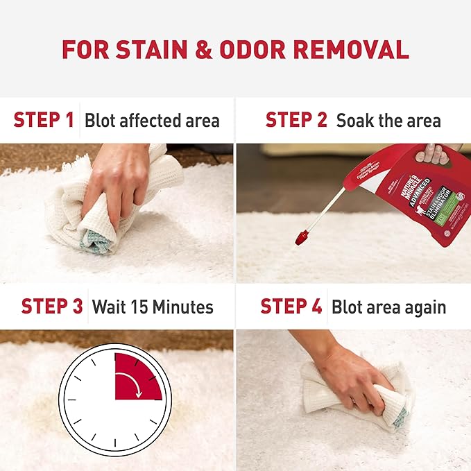 Nature’s Miracle Advanced Stain & Odor Eliminator For Dogs With Flip & Go Sprayer, 64 Ounces, Enzymatic Formula For Severe Dog Messes Including Urine, Feces, Diarrhea And Vomit Stains And Odors