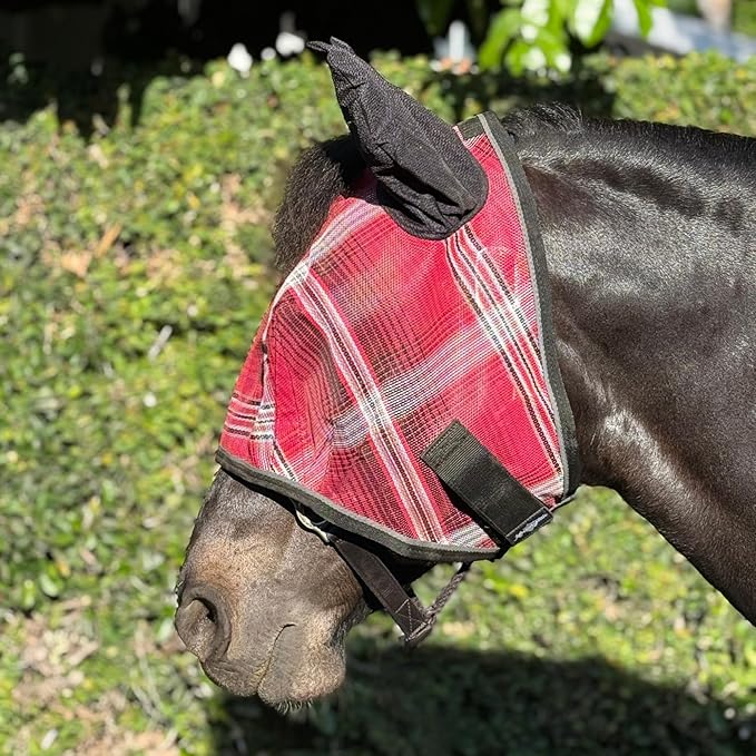 Kensington Signature Fly Mask w/Web Trim Soft Mesh Ears & Forelock Opening Size: XL-Lrg.Horse Color: 165 - Merlot