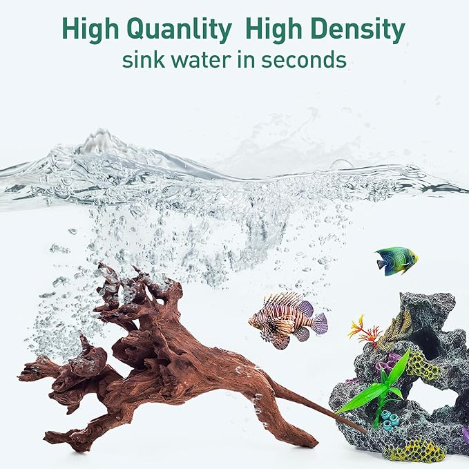 WDEFUN Natural Driftwood for Aquarium Decor, 10-Piece 2''-5'' Small Driftwood for Decorations on Fish Tank, Reptiles Bearded Dragon Accessories or Air Plants