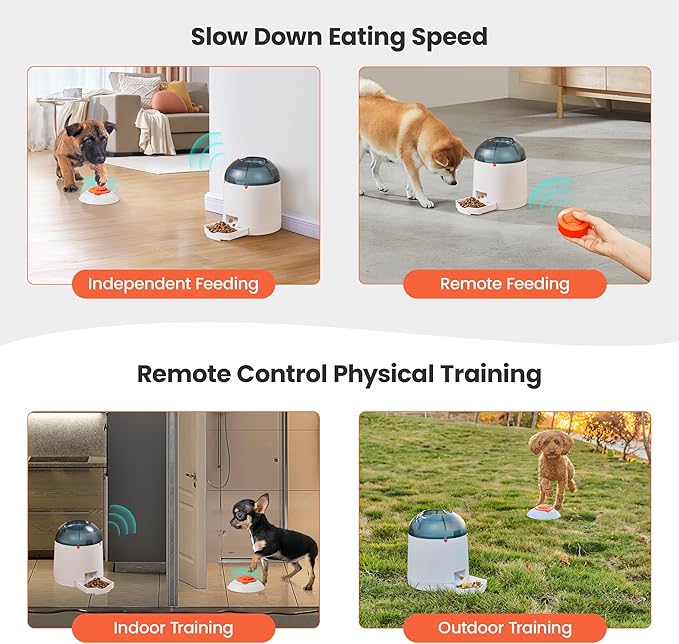 Potaroma Dog Puzzle Feeder Toy, Interactive IQ Training, Electronic Treat Dispenser, Automatic Rechargeable with Remote for Food Dispensing, All Breeds, 280ml Capacity