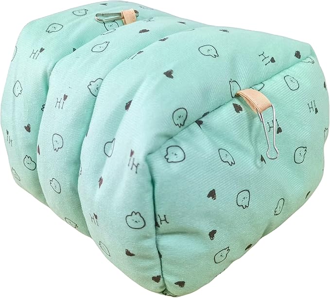 WOWOWMEOW Guinea Pigs Bed,Hamster Bed,Soft Sleep Mat Pad and Warm Cave for Rats,Rabbit,Chinchillas,Hedgehog,Squirrel and Other Small Animals (M, Heart-Green)