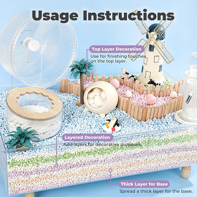 mini&moe Rabbit Litter Paper Pellet Bedding: Hamster Bedding Odor Control & Moisture Absorbent Natural Paper Pellet Bedding - for Small Animal Guinea Pigs,Rabbits Bedding 1.98lb