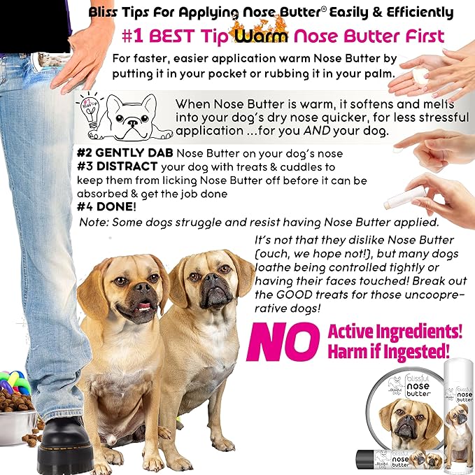 The Blissful Dog Puggle Unscented Nose Butter - Dog Nose Butter, 0.50 Ounce,UNSC-50OZ-PUGGLE
