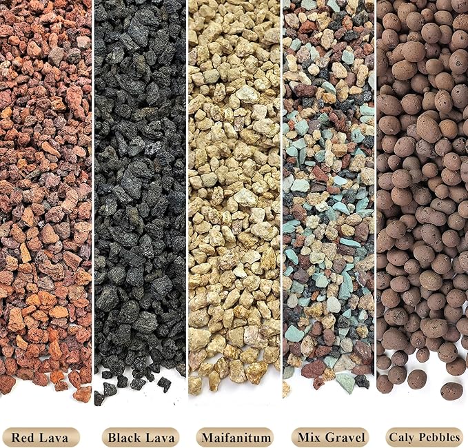 10 lbs Red Lava Rocks for Fire Pits,5-8 mm Crush Volcanic Rock Gravel Potting Mix for Succulent Cactus Bonsai Aquarium and Garden Landscaping