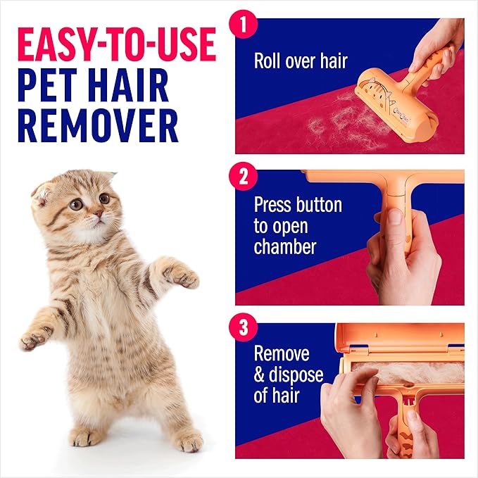 ChomChom Roller Pet Hair Remover - Reusable Cat and Dog Lint Rollers for Furniture, Couch, Car, and Clothes - Limited Cat Edition