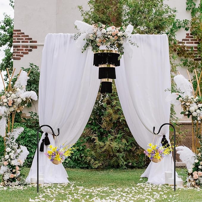 2 Pcs 45 Inch Shepherds Hook for Outdoor Adjustable Bird Feeder Pole Metal Steel Shepard Hooks for Hummingbird Stand Feeder Pole for Garden Plant, Lantern, Hanging Wedding Decor