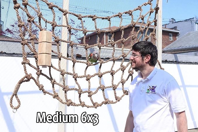 Parrot Climbing Rope Net (Choose Size) (Medium 6x3ft)
