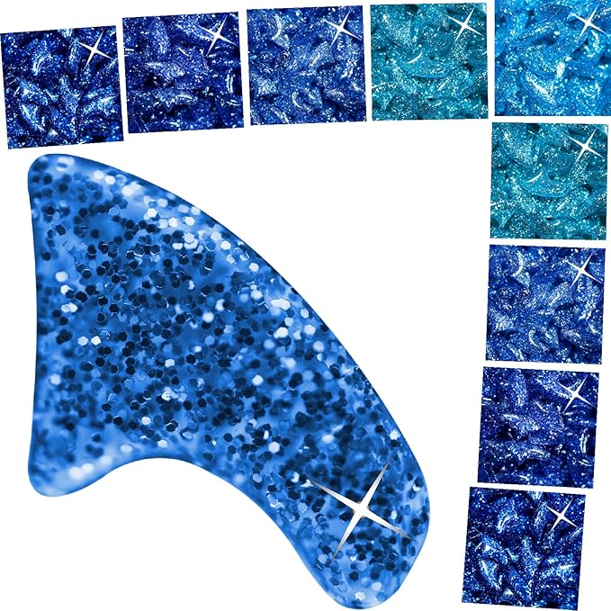 zetpo 100 pcs Cat Nail Caps | Cat Claw Covers | with Adhesives and Applicators (XS, 5X Blue Glitter Shades)