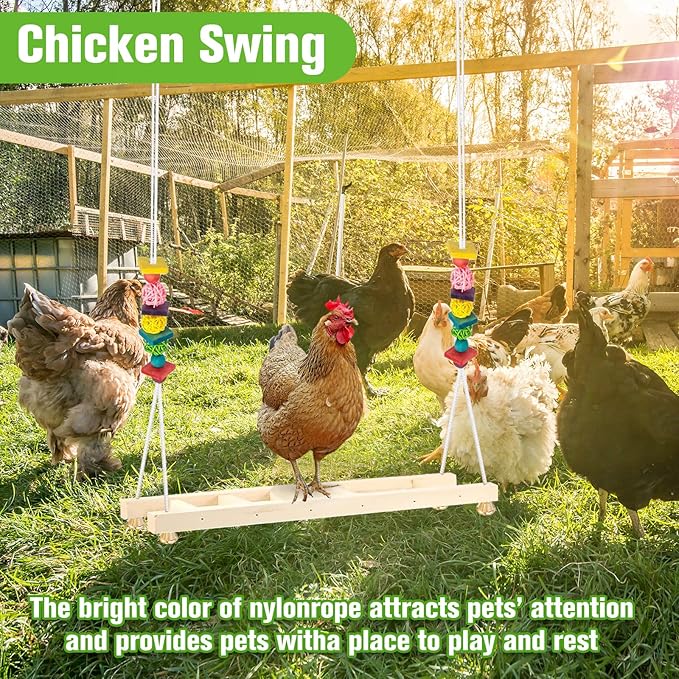 Chicken Coop Swings, Outdoor Poultry Exercise Perch for Hens, Roosters