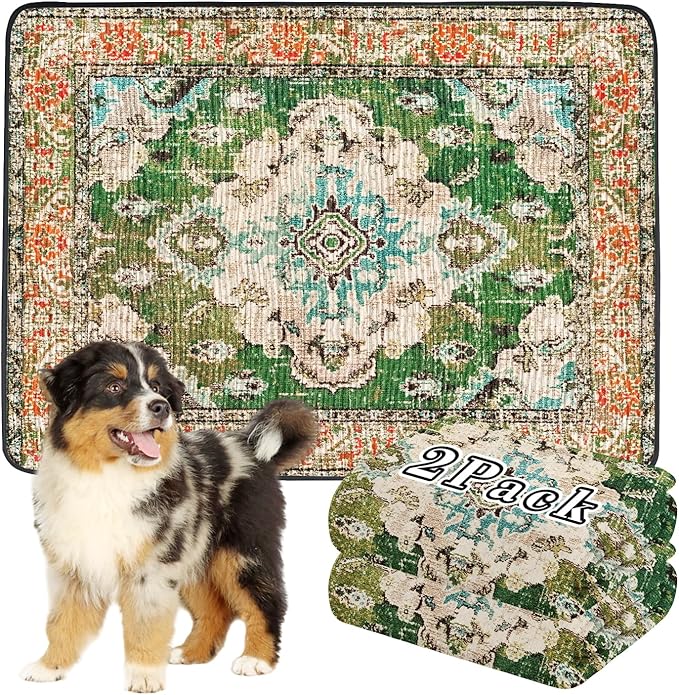 Thicken Washable Pee Pads for Dogs, 2 Pack Waterproof Reusable Pee Pads for Dogs,36"x48" Super Absorbent Leakproof Dog Pads, Non-Slip Potty Pads for Floor, Crate, Couch, Whelping Pads Pet Supplies